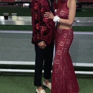 Two piece prom dress